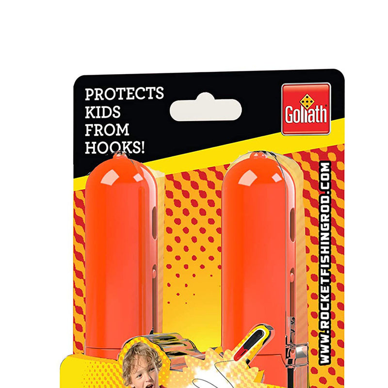 Goliath Durable Plastic 2 Pack Rocket Fishing Rod Safety Bait Bobbers, Orange