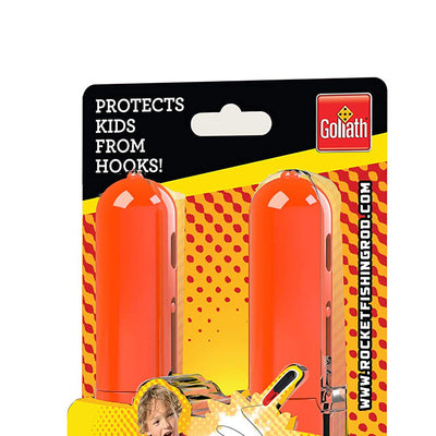Goliath Kids 2 Rocket Fishing Pole Rod/Reels w/ 6 Plastic Rocket Safety Bobbers