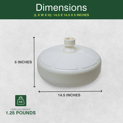 Good Ideas Outdoor Umbrella Stand Patio Base for 1 and 1.5" Poles, White (Used)