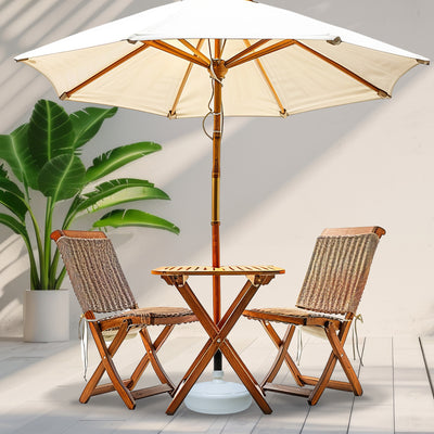 Good Ideas Outdoor Umbrella Stand Patio Base for 1 and 1.5" Poles, White (Used)