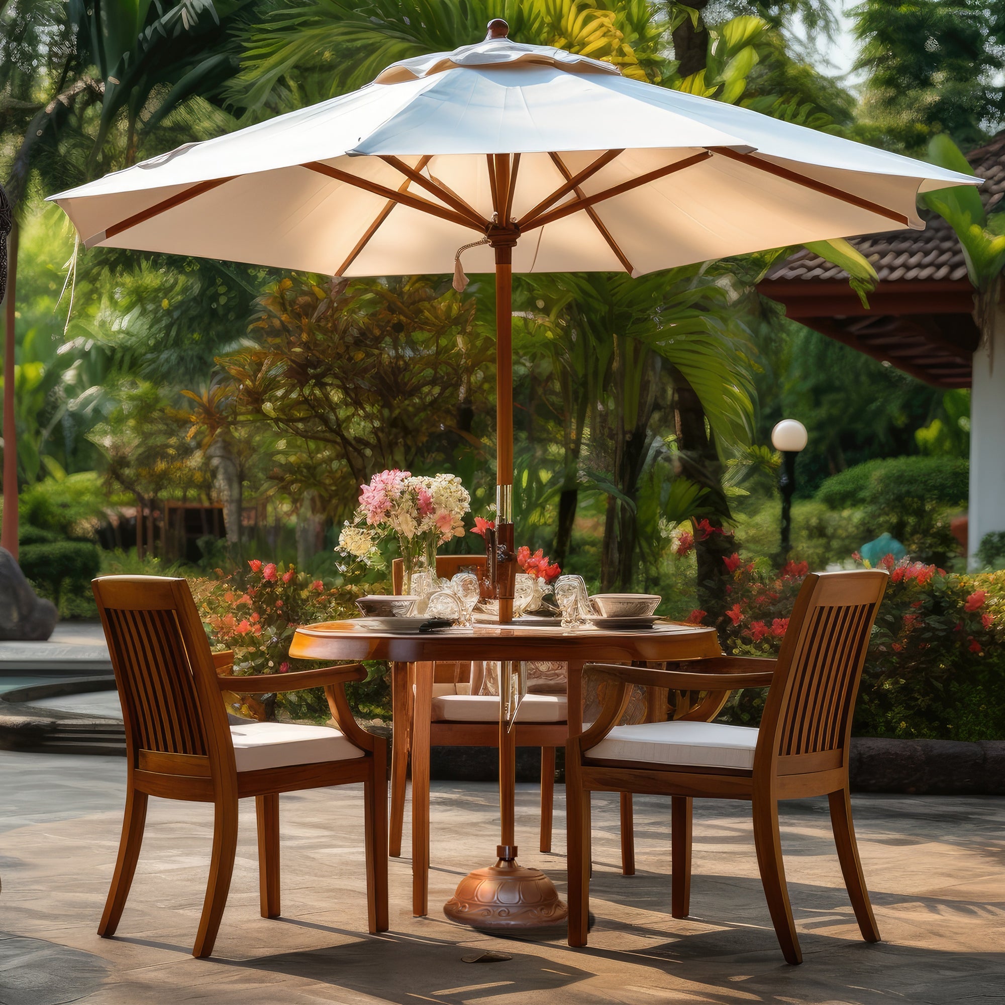 Good Ideas Umbrella Stand Patio Base for 1” & 1.5” Poles, Cappuccino (Open Box)