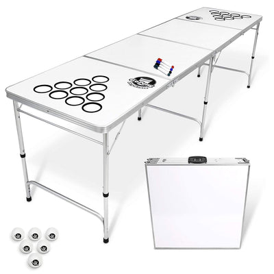 GoPong 8 Foot Folding Pong Tailgate Game Table with 6 Balls, Dry Erase(Open Box) - VMInnovations