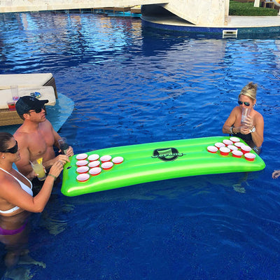 GoPong 6 Foot Inflatable Pong Party Game Table Pool Lounge Float Mat & 3 Balls