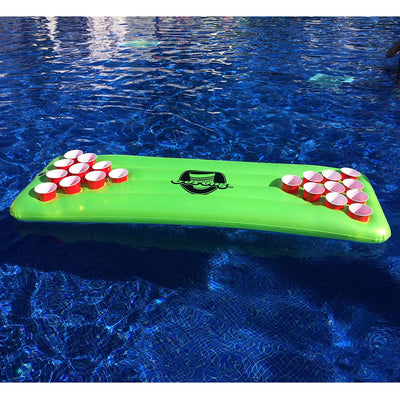 GoPong 6 Foot Inflatable Pong Party Game Table Pool Lounge Float Mat & 3 Balls