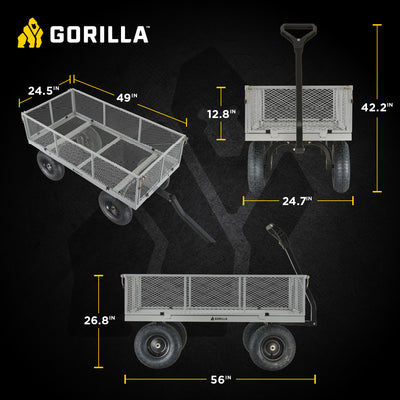 Gorilla Cart 1000 Pound Capacity Heavy Duty Steel Mesh Utility Wagon (For Parts)