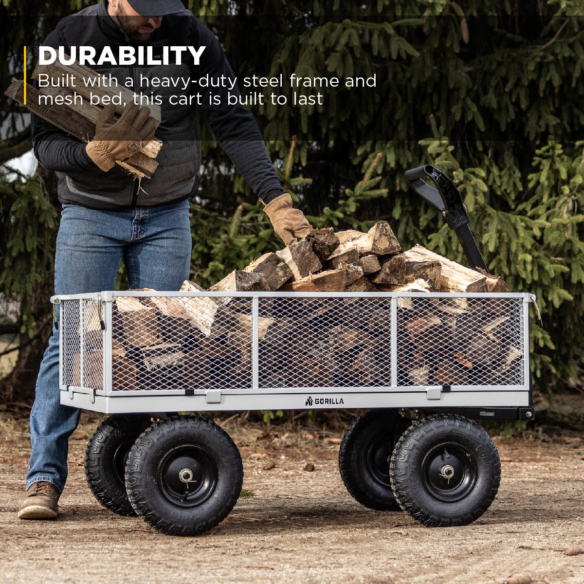 Gorilla Cart 1000 Pound Capacity Heavy Duty Steel Mesh Utility Wagon (For Parts)