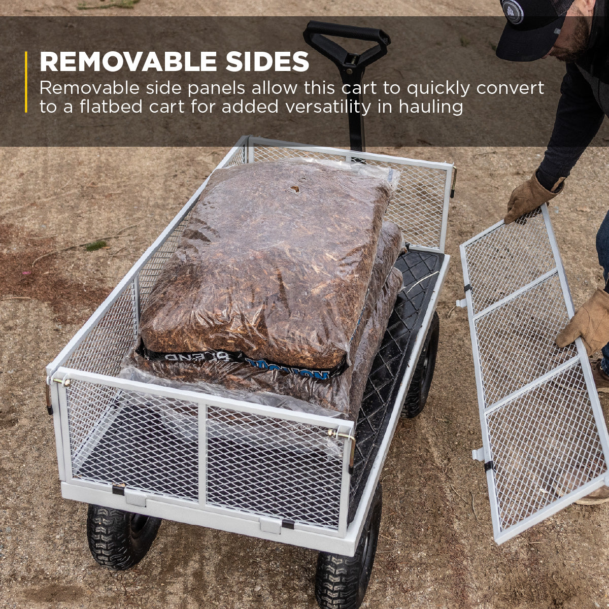 Gorilla Cart 1000 Pound Capacity Heavy Duty Steel Mesh Utility Wagon Cart, Gray - VMInnovations