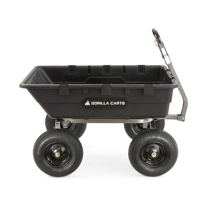 Gorilla Carts 1500 Pound Super Poly Yard Dump Utility Cart, Black (For Parts) - VMInnovations