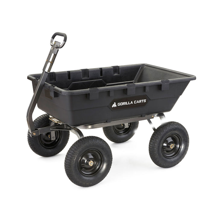 Gorilla Carts 1500 Pound Super Poly Yard Dump Utility Cart, Black (For Parts) - VMInnovations