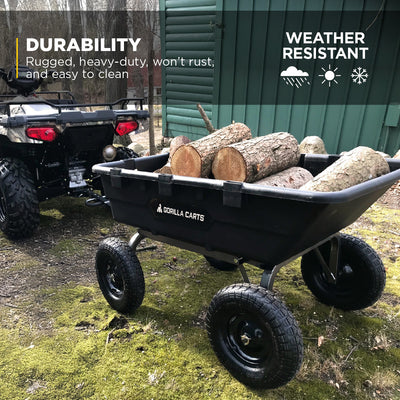 Gorilla Carts 1500 Pound Super Heavy Duty Poly Yard Dump Utility Cart (Used)