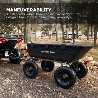 Gorilla Carts 1500 Pound Super Heavy Duty Poly Yard Dump Utility Cart (Used)