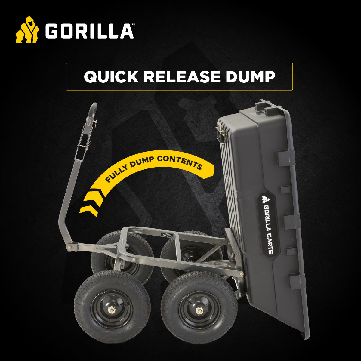 Gorilla Carts 1500 Pound Super Heavy Duty Poly Yard Dump Utility Cart (Used)