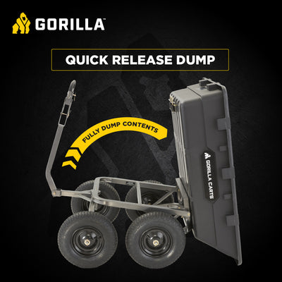 Gorilla Carts 1500 Pound Super Heavy Duty Poly Yard Dump Utility Cart (Used)