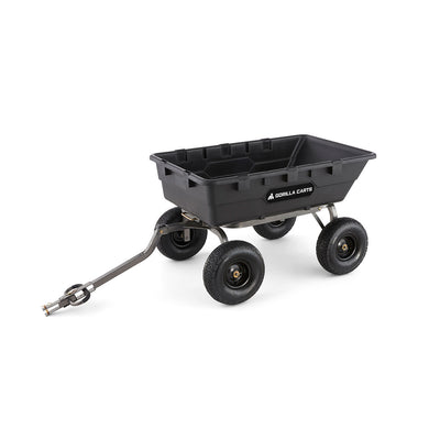 Gorilla Carts 1500 Pound Capacity Poly Yard Dump Utility Cart, Black (For Parts)