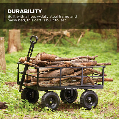 Gorilla Cart 9 Cubic Feet Heavy Duty Steel Utility Wagon Cart, Black (Used)