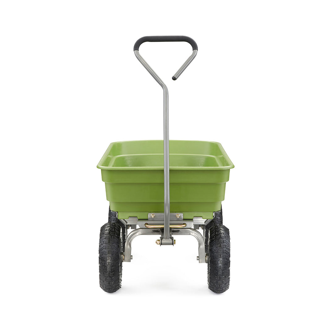 Gorilla Carts 600 Pound Capacity Poly Yard Dump Utility Cart, Green (For Parts) - VMInnovations
