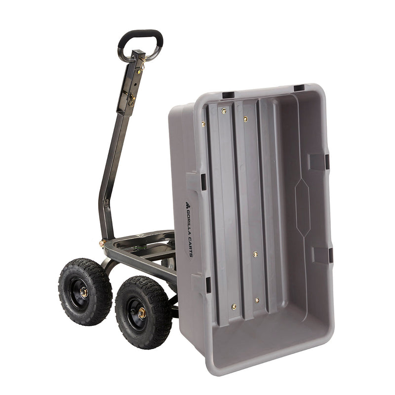 Gorilla Carts 800lb Capacity Heavy Duty Yard Dump Utility Cart, Gray (For Parts)