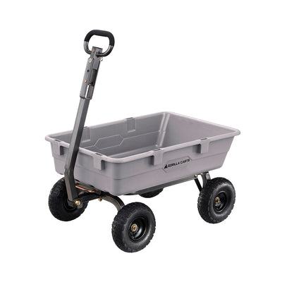 Gorilla Carts 800 Pound Capacity Poly Yard Dump Utility Cart, Gray (Used)