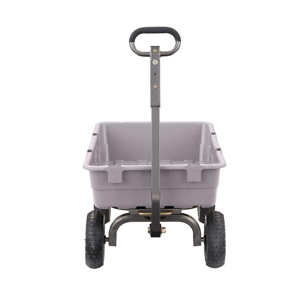 Gorilla Carts 800 Pound Capacity Heavy Duty Poly Yard Dump Utility Cart, Gray