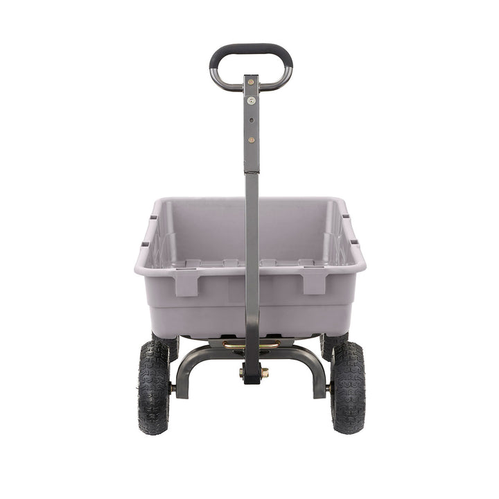 Gorilla Carts 800 Pound Capacity Heavy Duty Poly Yard Dump Utility Cart, Gray