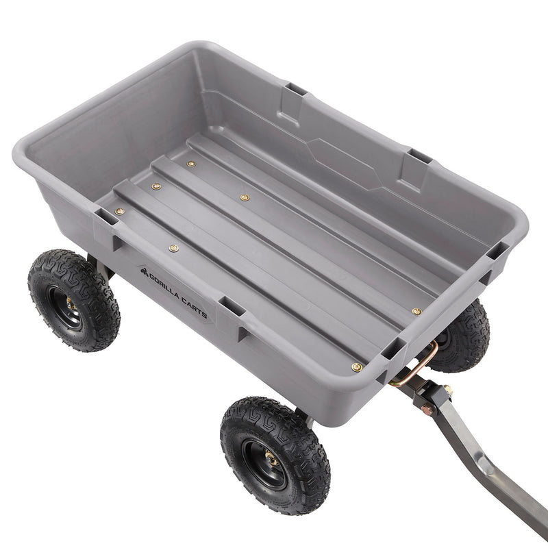 Gorilla Carts 800lb Capacity Heavy Duty Yard Dump Utility Cart, Gray (For Parts)