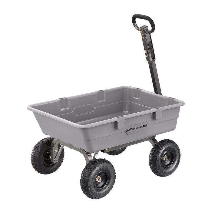 Gorilla Carts 800 Pound Capacity Poly Yard Dump Utility Cart, Gray (Used) - VMInnovations