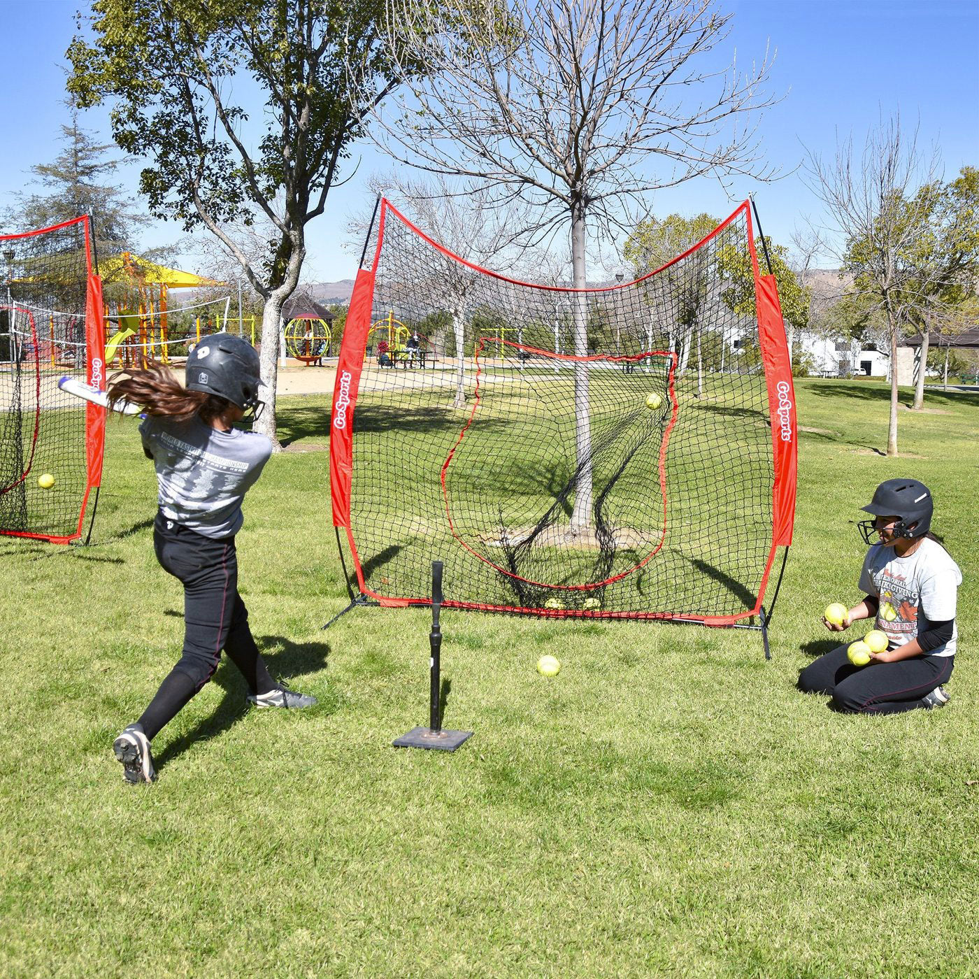 GoSports 7x7 Foot Baseball Practice Hitting & Pitching Net & Frame (Open Box) - VMInnovations