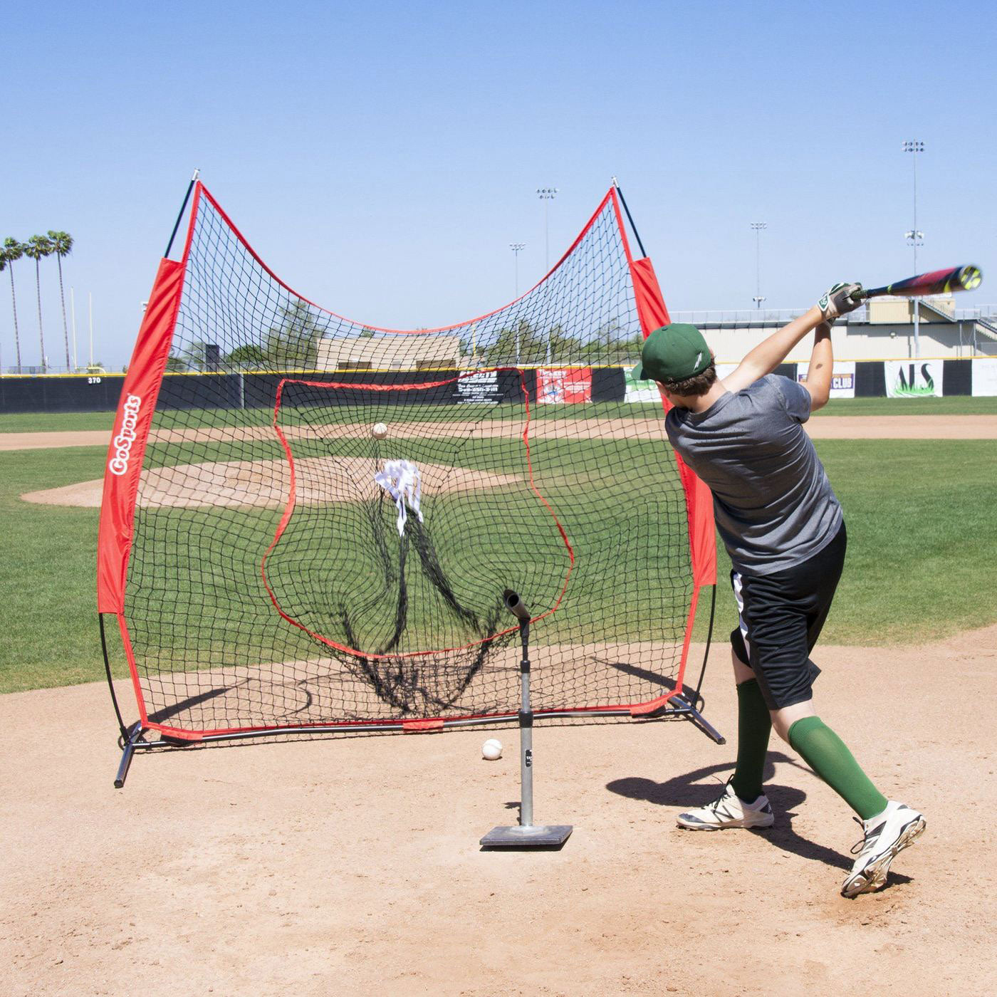 GoSports 7x7 Foot Baseball Practice Hitting & Pitching Net & Frame (Open Box) - VMInnovations