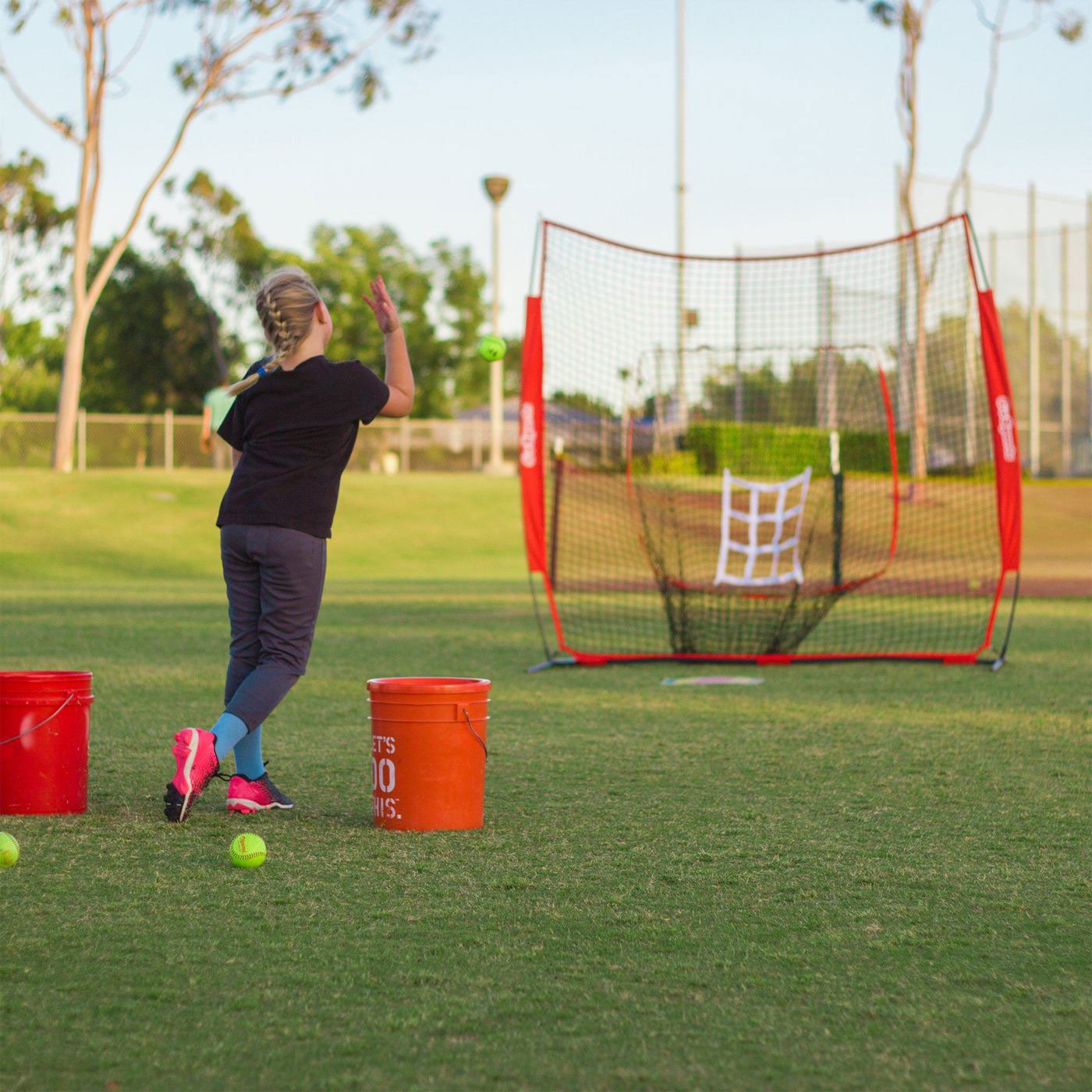GoSports 7x7 Foot Baseball Practice Hitting & Pitching Net & Frame (Open Box) - VMInnovations