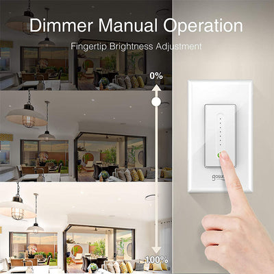 Gosund Smart Voice Control Wifi Dimmer Switch Works w/ Google and Alexa, 4 Pack