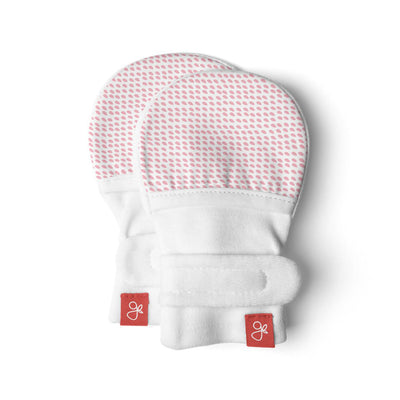 Goumikids Soft Organic Stay On No Scratch Baby Infant Mittens, 0-3M Drops Pink