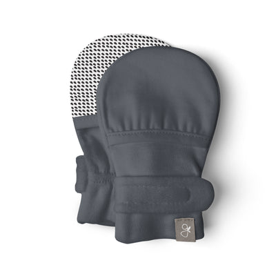Goumikids Soft Organic Stay On No Scratch Baby Infant Mittens, 0-3M Midnight