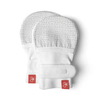 Goumikids Soft Stay On No Scratch Baby Infant Mittens, 0-3M Drops Gray (Used)