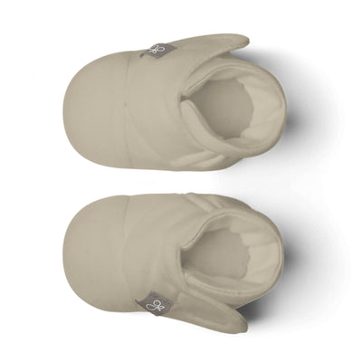 Goumikids Soft Organic Stay On Adjustable Infant Booties, 3-6M Soybean(Open Box) - VMInnovations