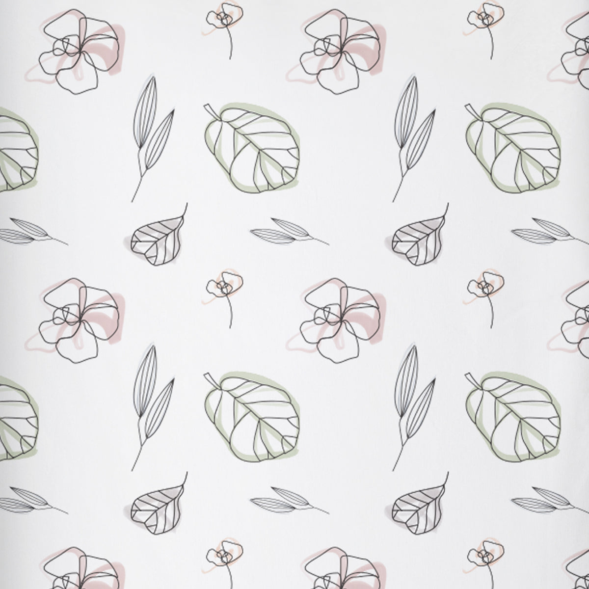 Goumikids Soft Organic Cotton Standard Fitted Baby Crib Sheet, Abstract Flowers - VMInnovations