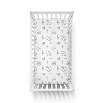 Goumikids Soft Organic Cotton Standard Fitted Baby Crib Sheet, Abstract Flowers - VMInnovations