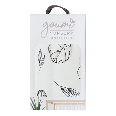 Goumikids Soft Organic Cotton Fitted Baby Crib Sheet, Abstract Flowers and Rose - VMInnovations