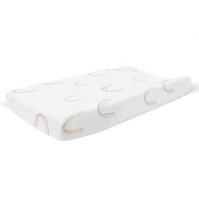 Goumikids Soft Organic Cotton Bamboo Baby Changing Pad Cover, Over the Rainbow - VMInnovations