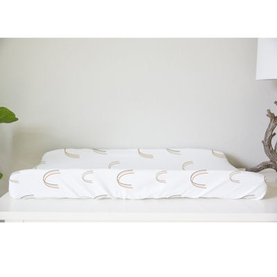 Goumikids Soft Organic Cotton Bamboo Baby Changing Pad Cover, Over the Rainbow - VMInnovations