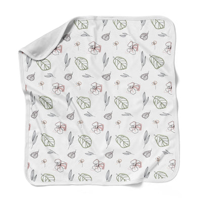 Goumikids Soft Bamboo Cotton Baby Nursery Blanket, Abstract Flowers - VMInnovations