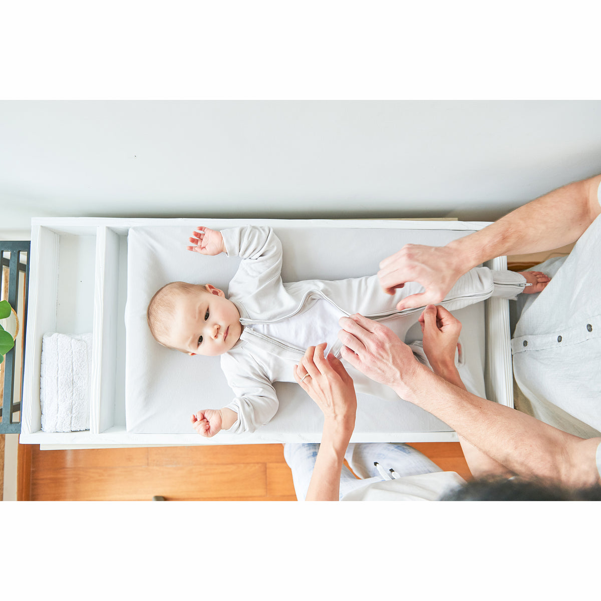 Goumikids Soft Organic Cotton Bamboo Baby Fabric Changing Pad Cover, Desert Mist - VMInnovations