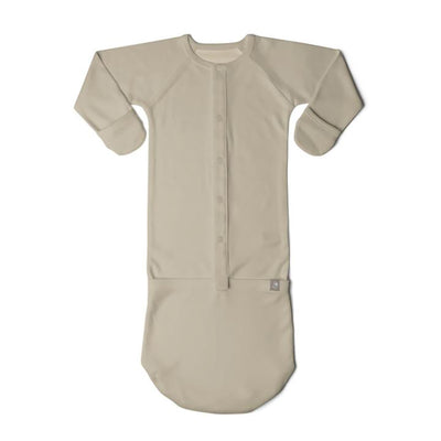 Goumikids 3-6M Baby Night Gown Sleepsack with Booties (2 Pairs), Soybean/Rose - VMInnovations