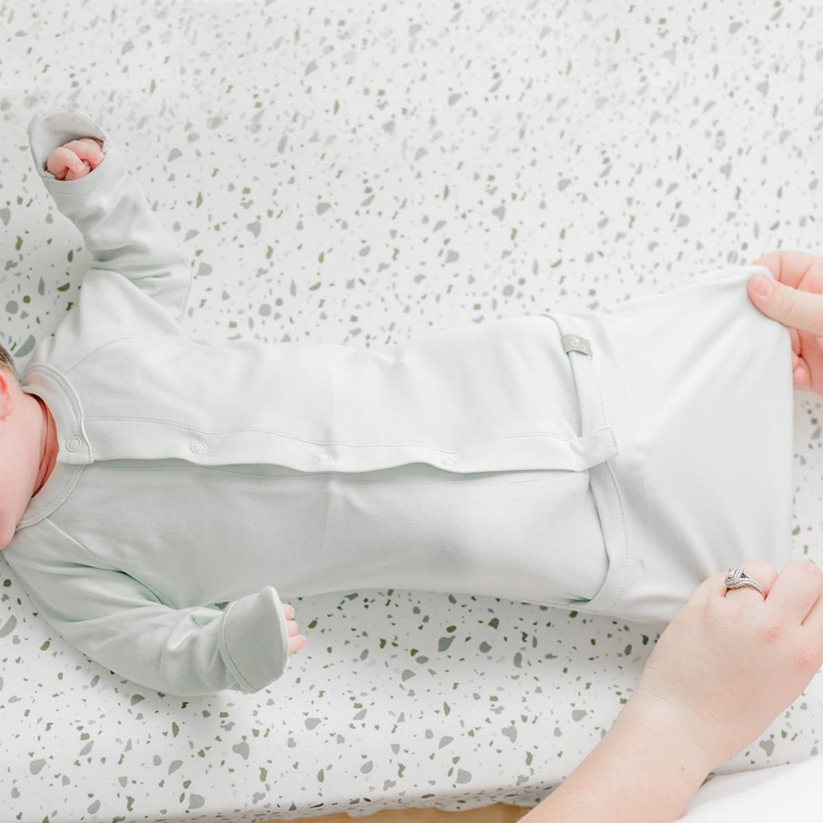 Goumikids Baby Sleeper Gown Organic Bamboo Sleepsack Pajamas, 3-6M Desert Mist - VMInnovations