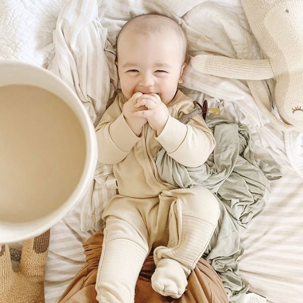 Goumikids Unisex Baby Footie Pajamas Organic Sleeper Clothes, 18-24M Soybean - VMInnovations