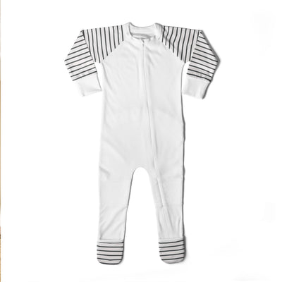 Goumikids Unisex Baby Footie Pajamas Organic Sock Sleeper Clothes, 2T Striped - VMInnovations