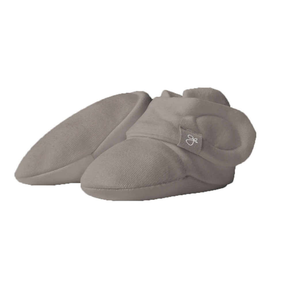 Goumikids Super Soft Organic Stay On Adjustable Baby Infant Booties, 0-3M Pewter - VMInnovations