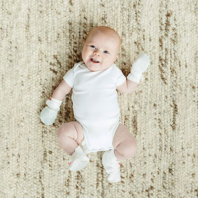 Goumikids Super Soft Organic Stay On Adjustable Baby Infant Booties, 0-3M Pewter - VMInnovations