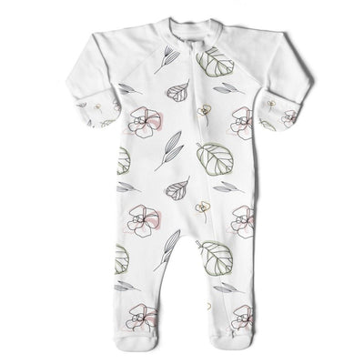 Goumikids 0-3M Unisex Baby Footie Pajamas with Booties (2 Pairs), Floral/Rose - VMInnovations