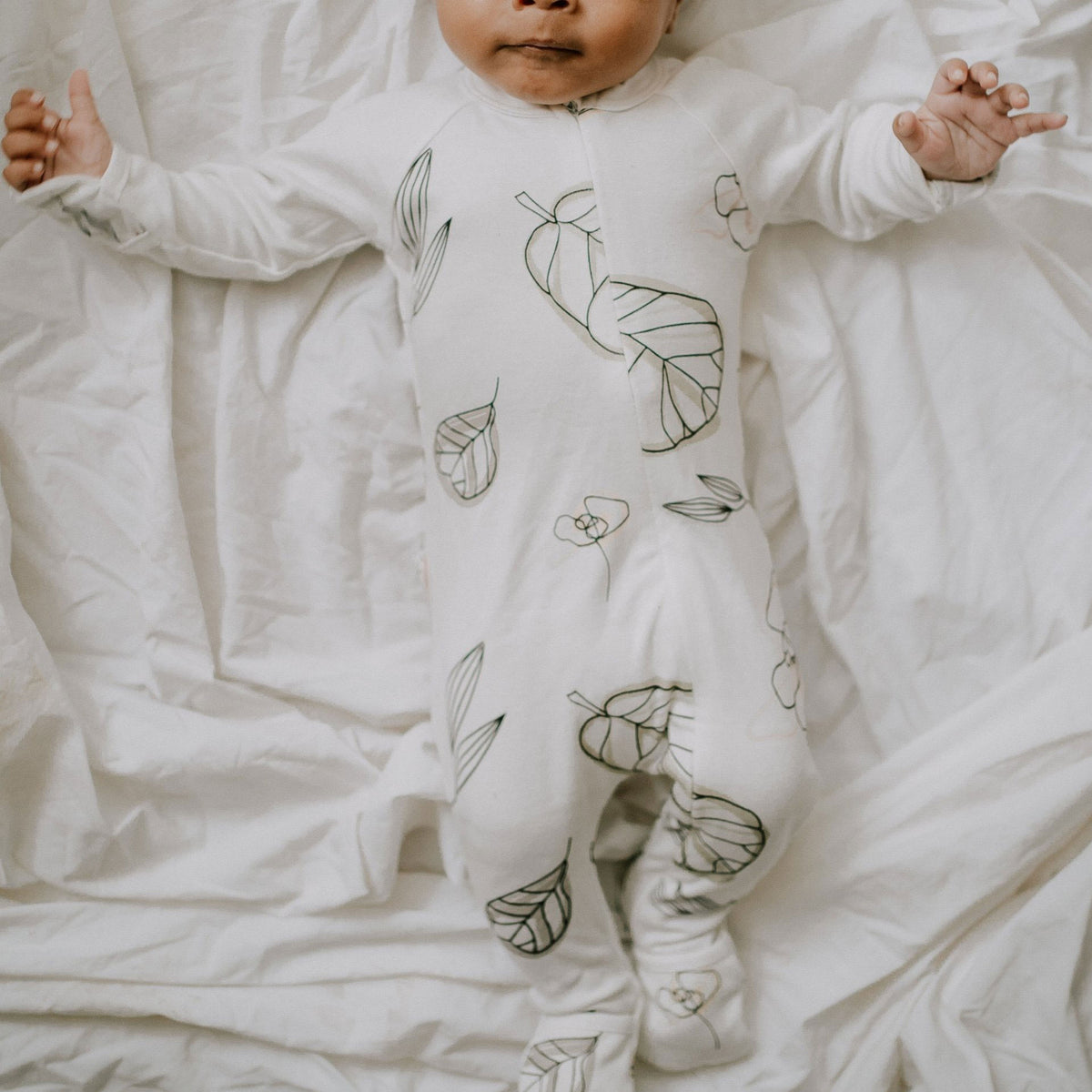 Goumikids Soft Organic Baby Footie Pajamas, Mitts, & Bootie Bundle, 0-3M Floral - VMInnovations