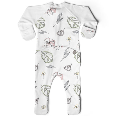 Goumikids 0-3M Unisex Baby Footie Pajamas with Booties (2 Pairs), Floral/Rose - VMInnovations